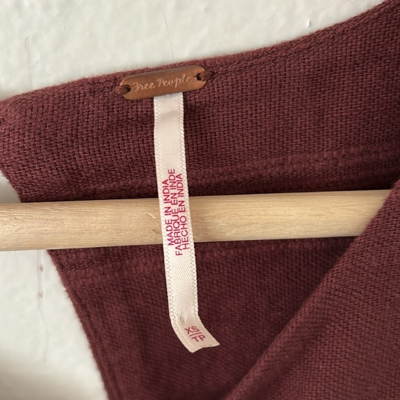 Free People Open Back Linen Blend Romper in Brown Sz XS - Picture 5 of 9